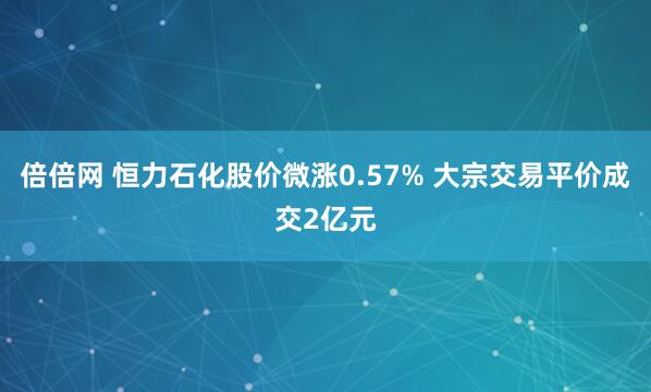 倍倍网 恒力石化股价微涨0.57% 大宗交易平价成交2亿元